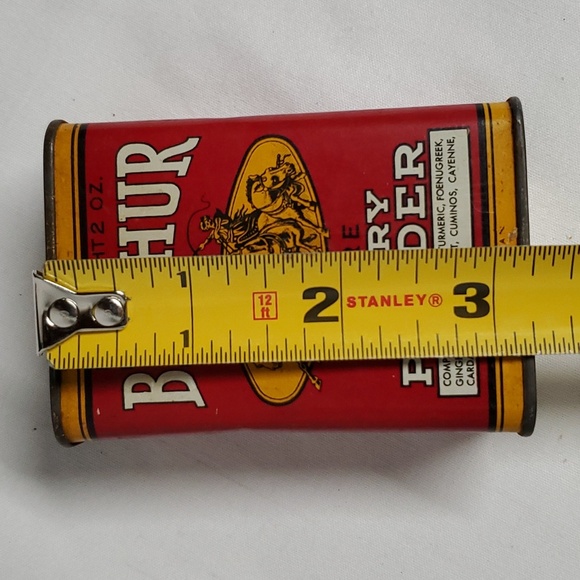 VTG Spice Tin Ben-Hur Pure Curry Powder Metal Tin Patina Rust Aged - Picture 7 of 8